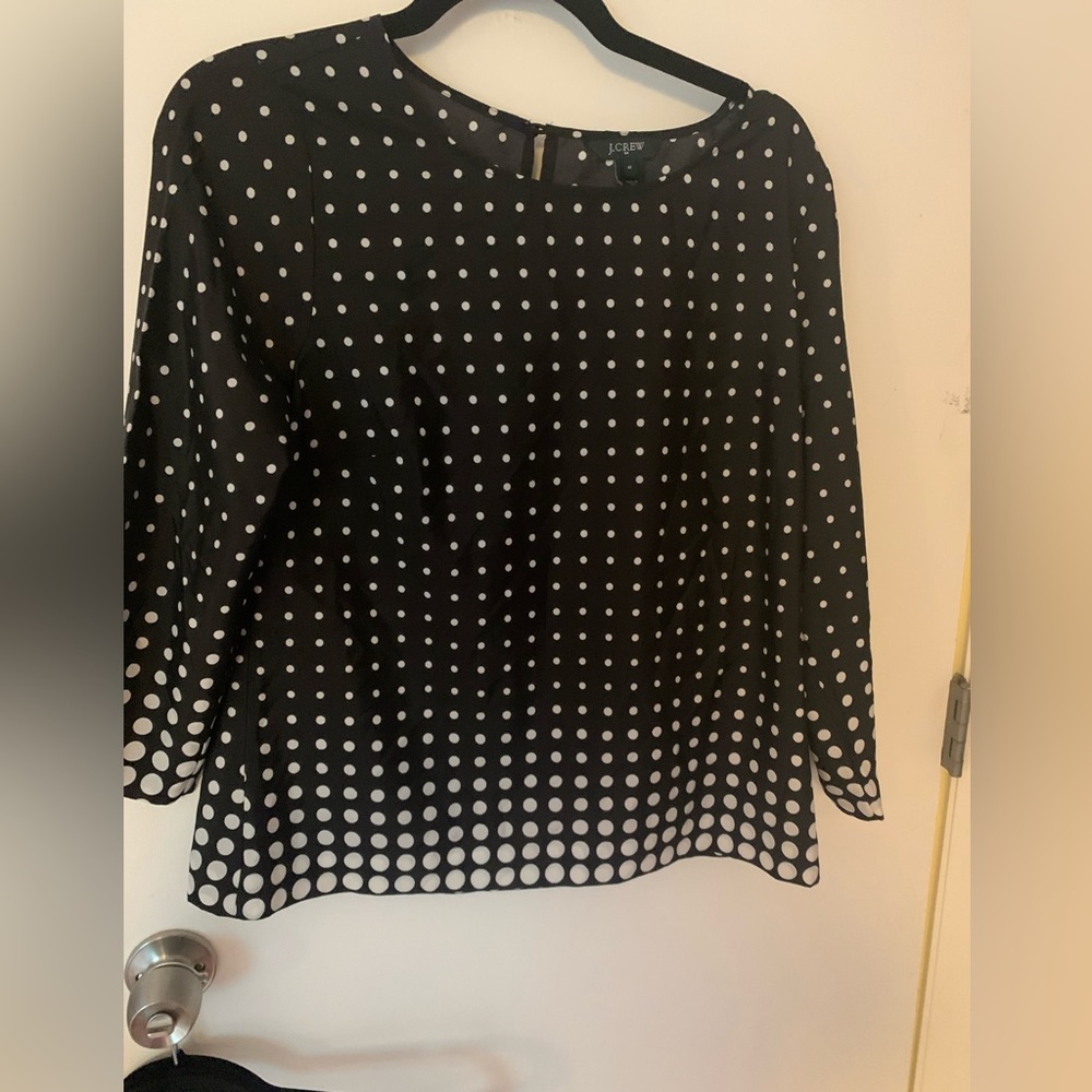 Jcrew polka dot blouse  Size medium